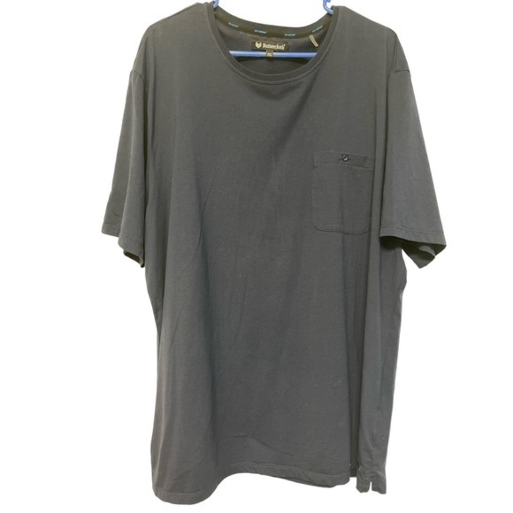 Buttercloth Icy Cotton Heathered Navy Blue Pocket Shirt Size 2XL EUC #6717